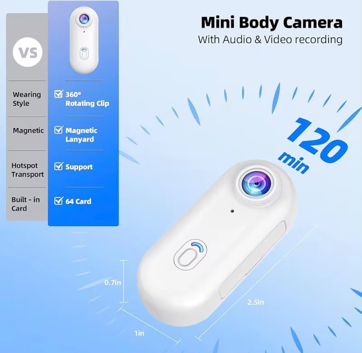 WiFi Mini Body Cam 4K - Compact Sports & Adventure Camera